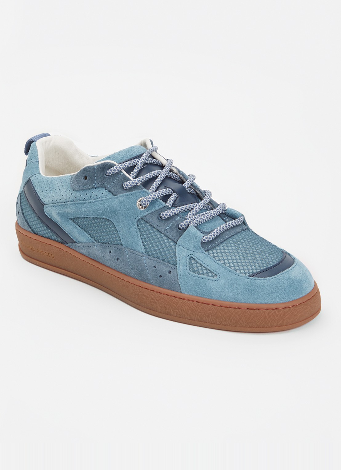 Filling Pieces Prism Peak  sneaker van leer met suède details - voorkant 5 staalblauw