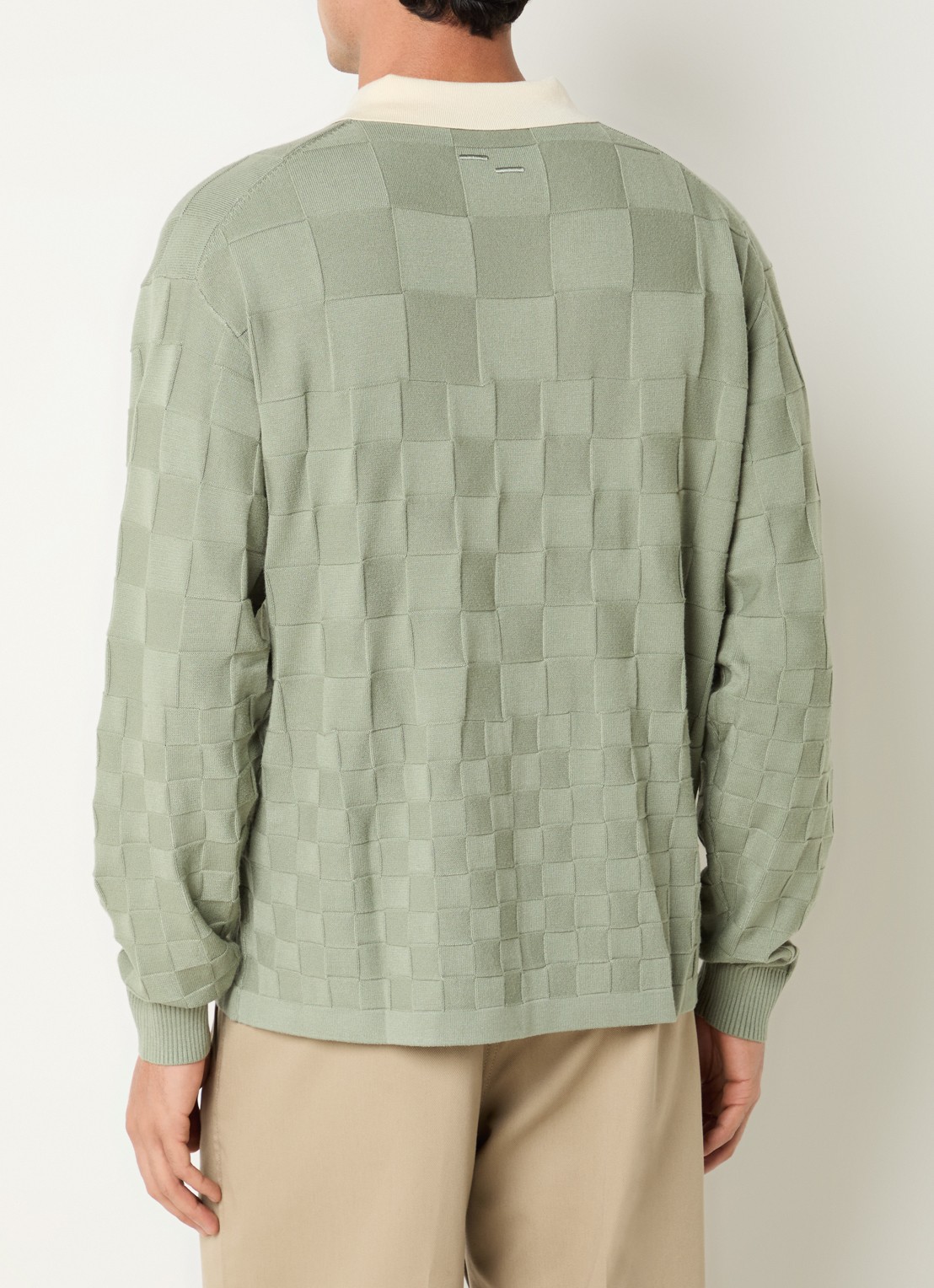 Filling Pieces Regular fit polo met logoborduring - achterkant 4 legergroen
