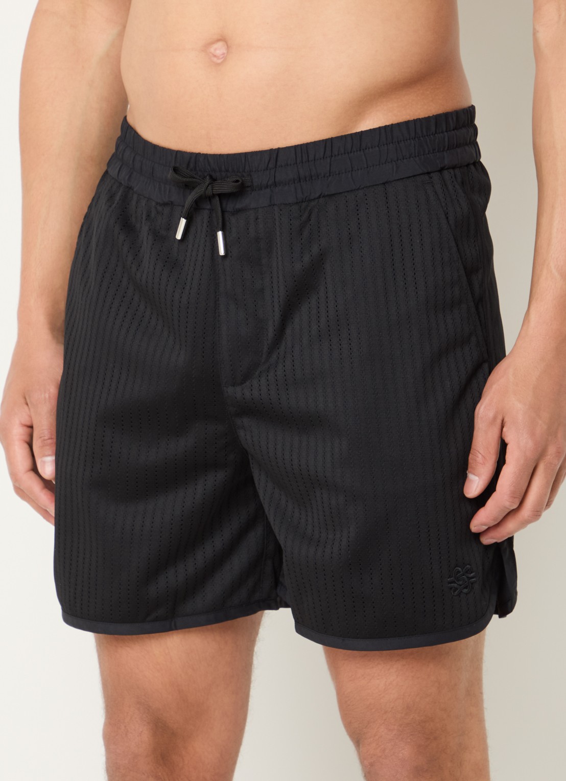 Filling Pieces Resort straight fit korte broek met logoborduring - detail 2 zwart