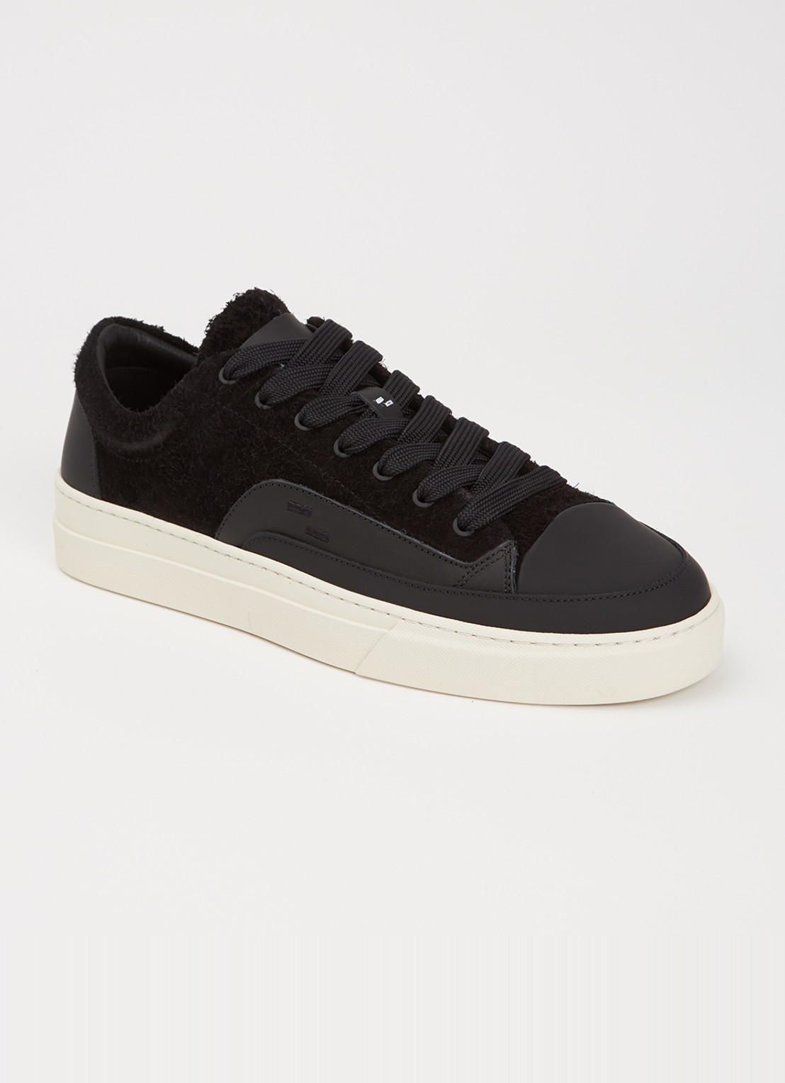 Filling Pieces Riviera Fuzz sneaker van suède - voorkant 4 zwart