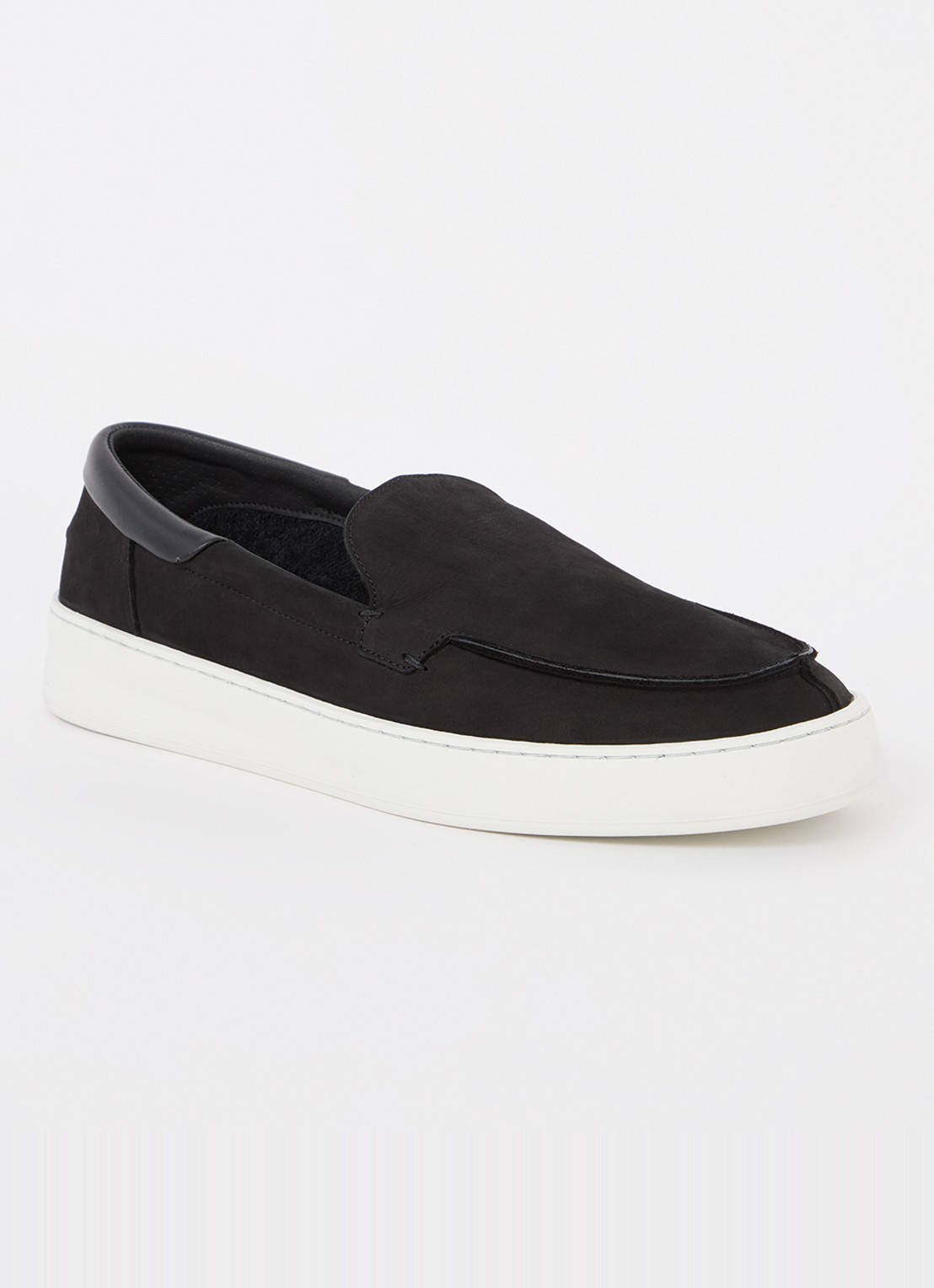 Filling Pieces Signature slip-on van nubuck - voorkant zwart