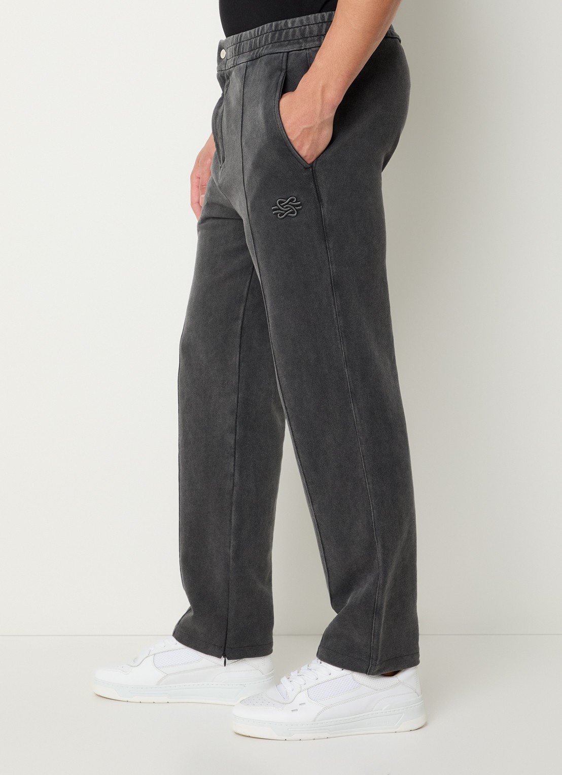 Filling Pieces Straight fit joggingsbroek met steekzakken - detail 5 antraciet