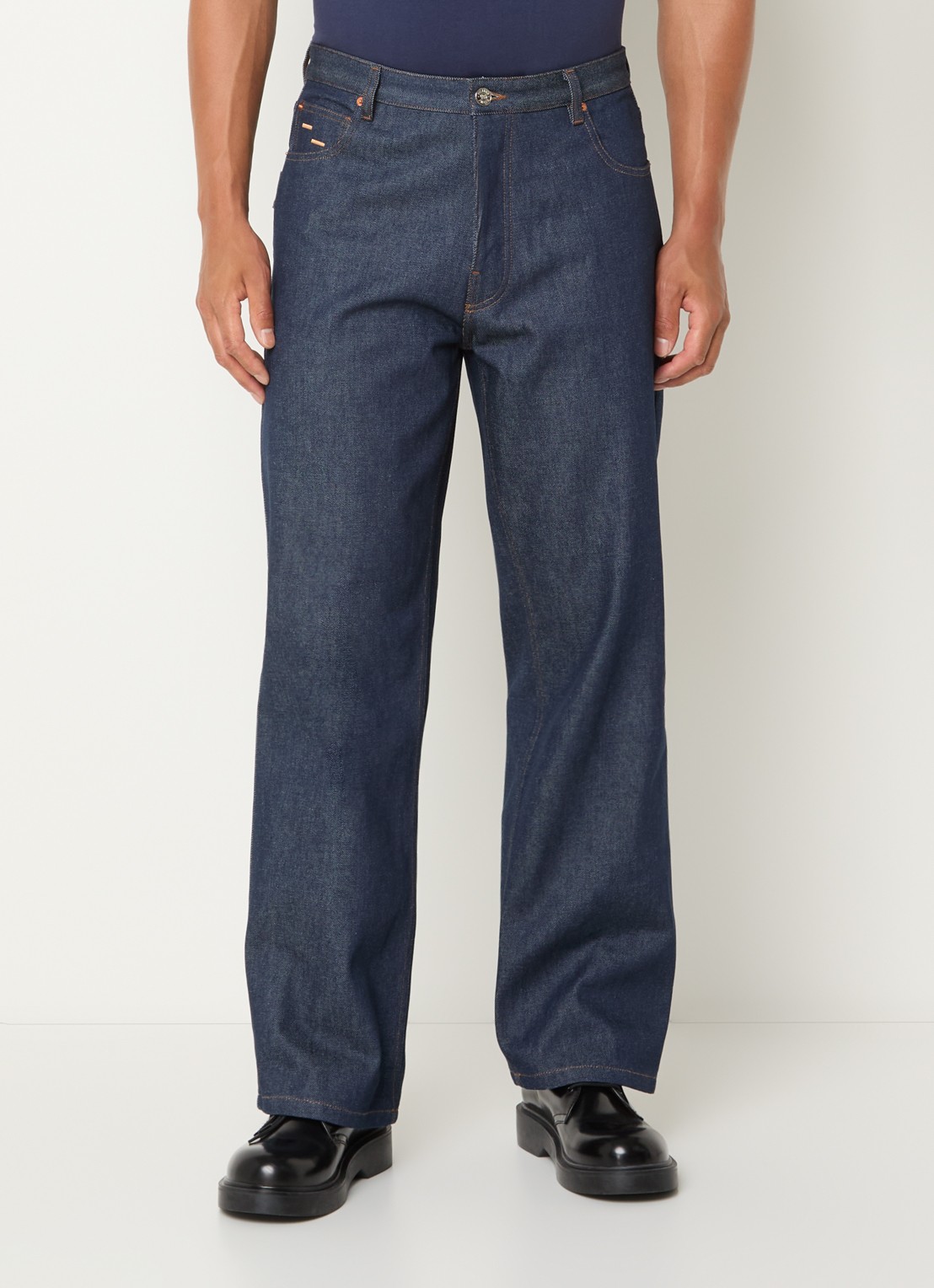 Filling Pieces Straight leg jeans met donkere wassing - detail 3 indigo
