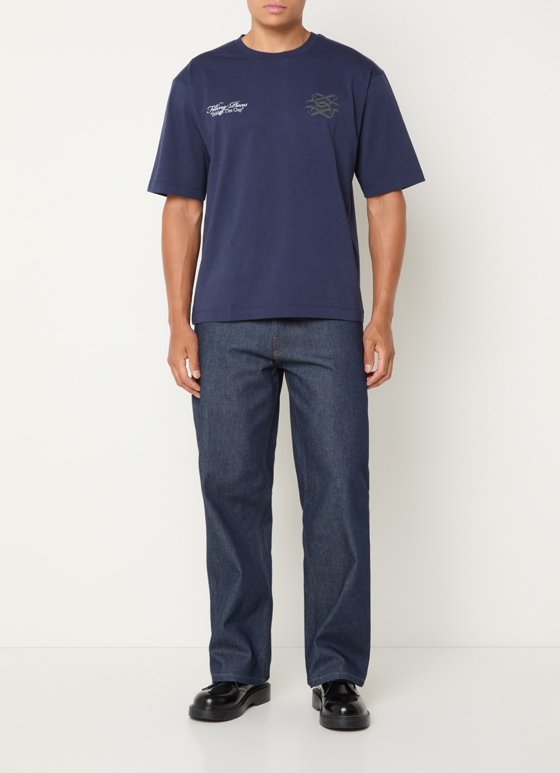 Filling Pieces Straight leg jeans met donkere wassing - voorkant 2 indigo