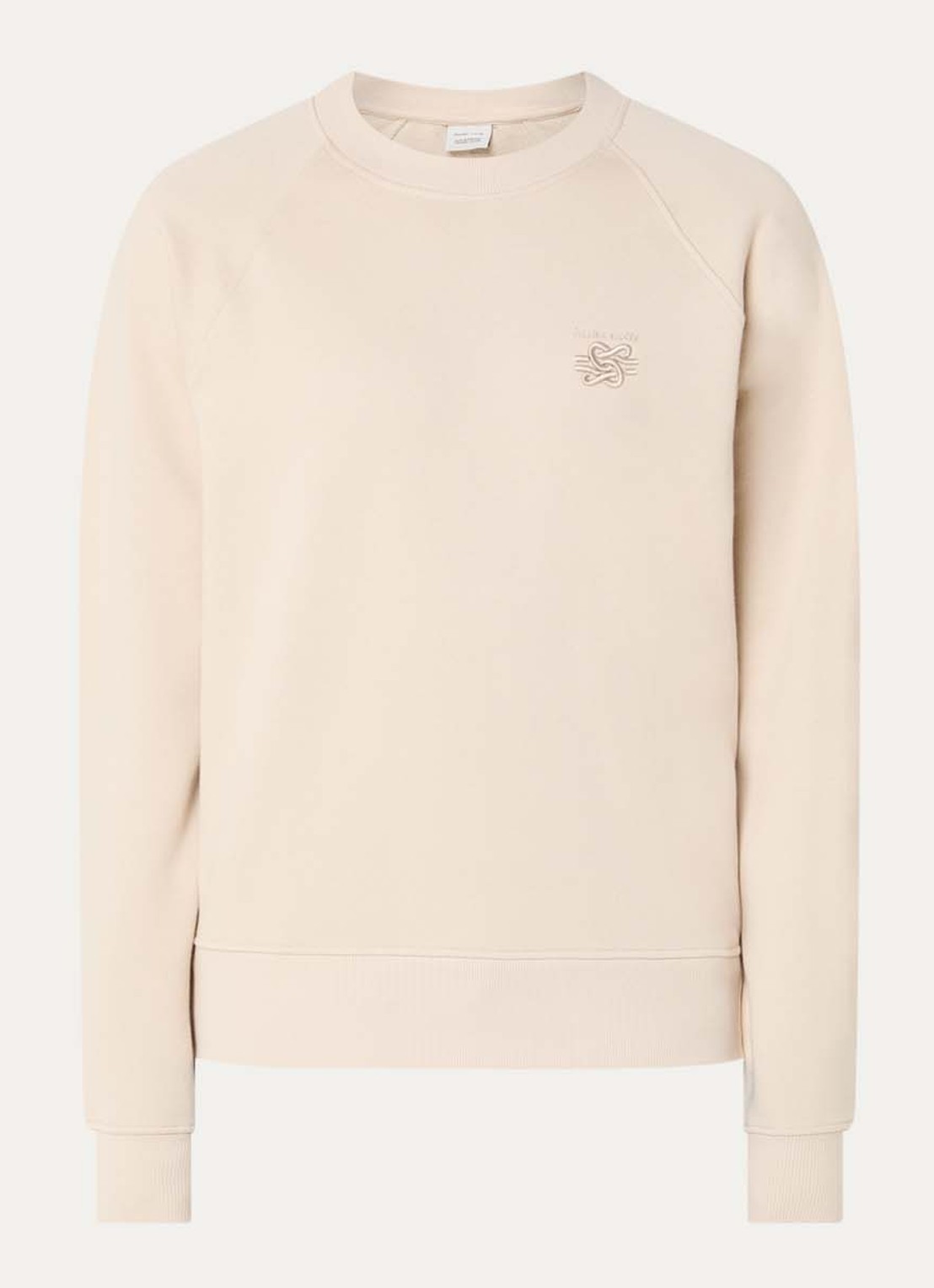 Filling Pieces Sweater met logoborduring - voorkant 3 creme