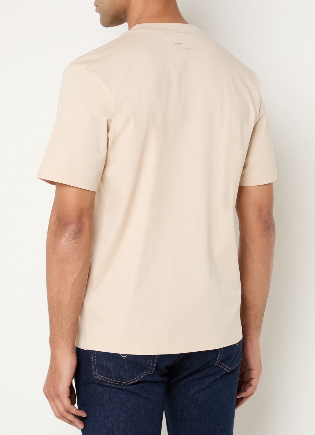Filling Pieces T-shirt met logoborduring - achterkant creme