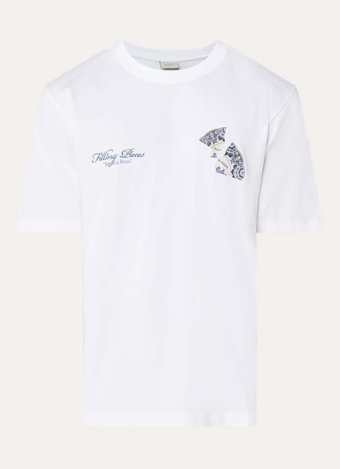 Filling Pieces T-shirt van katoen met logo- en backprint - voorkant 2 wit