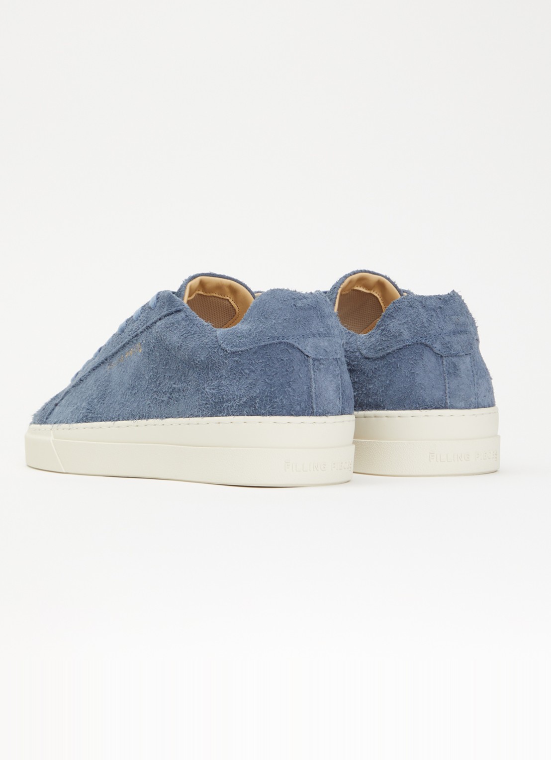 Filling Pieces Tiebreak Fuzz sneaker van  suède met structuur - achterkant 5 indigo