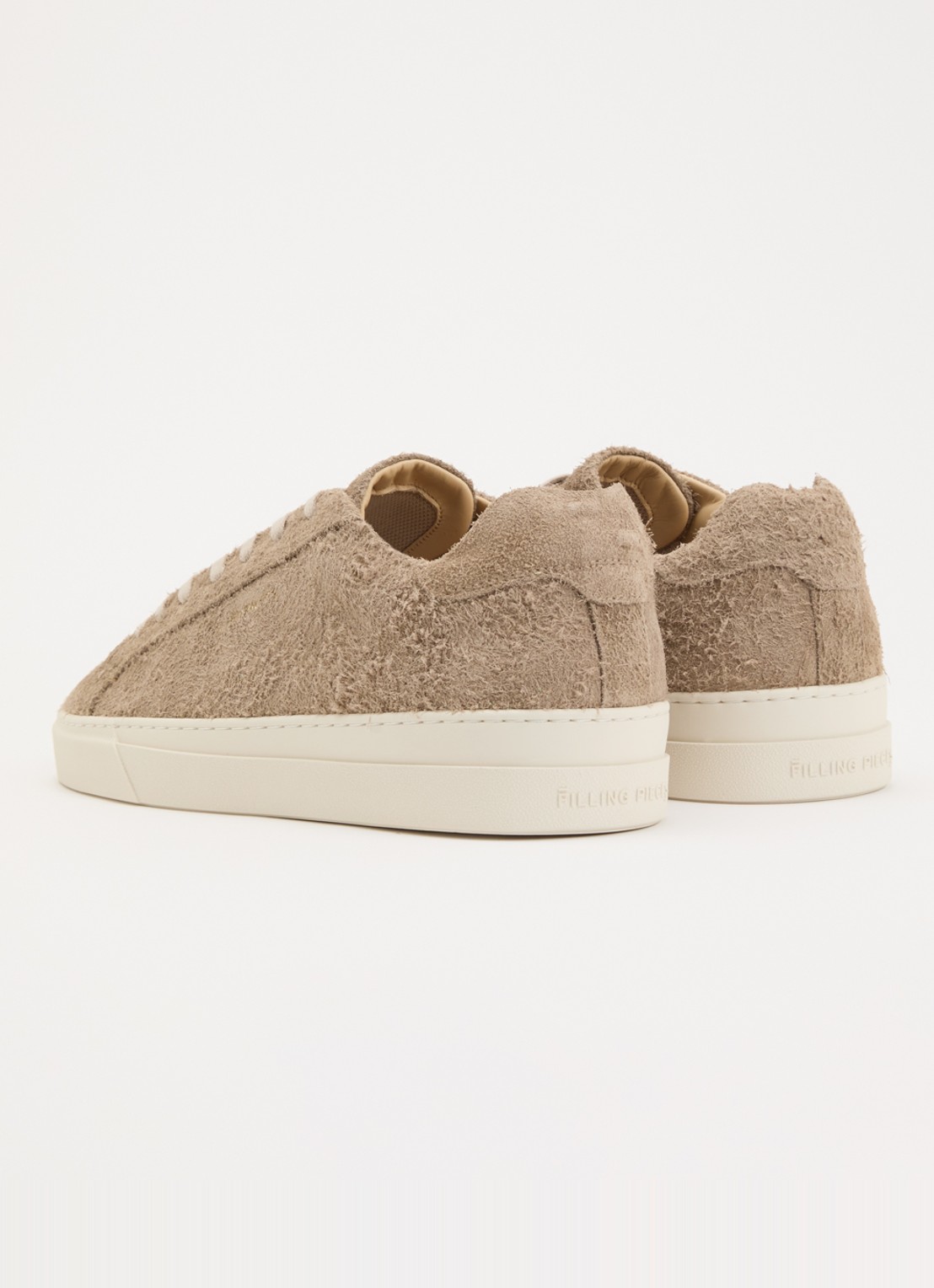 Filling Pieces Tiebreak Fuzz sneaker van  suède met structuur - achterkant 4 donkerbeige