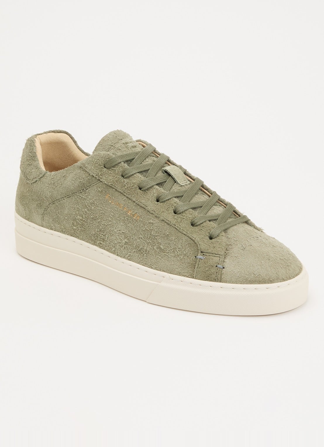 Filling Pieces Tiebreak Fuzz sneaker van  suède met structuur - voorkant 5 lichtgroen