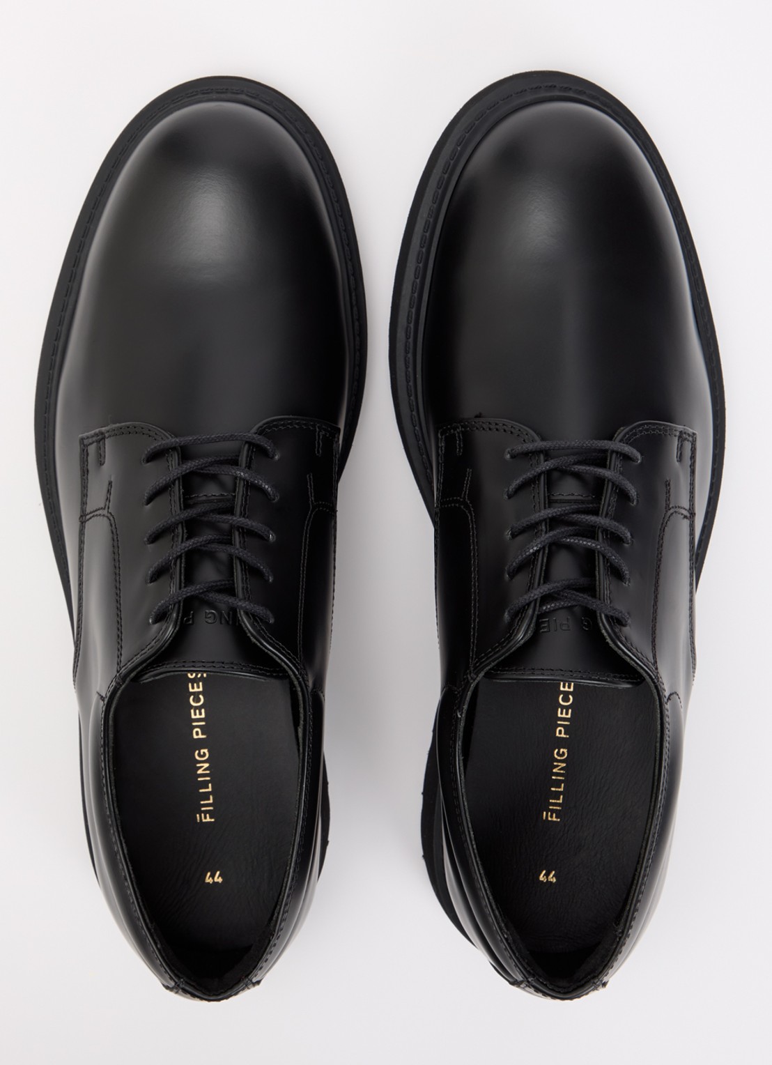 Filling Pieces Veterschoen van leer - detail 4 zwart