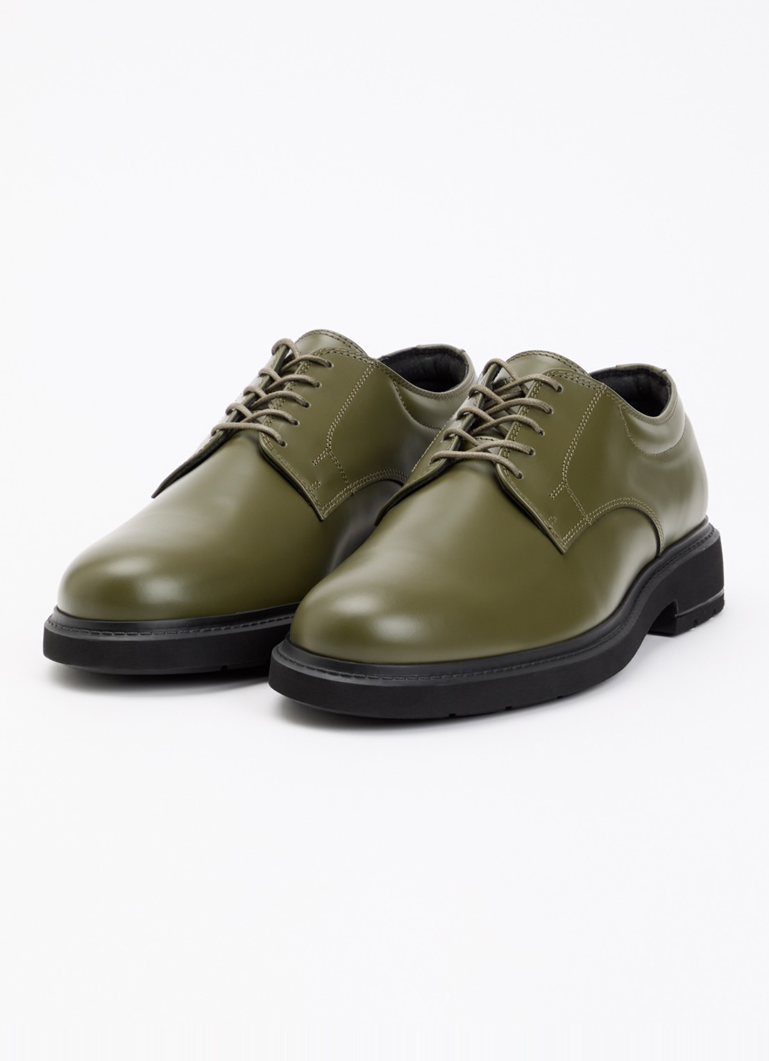 Filling Pieces Veterschoen van leer - detail 3 olijfgroen