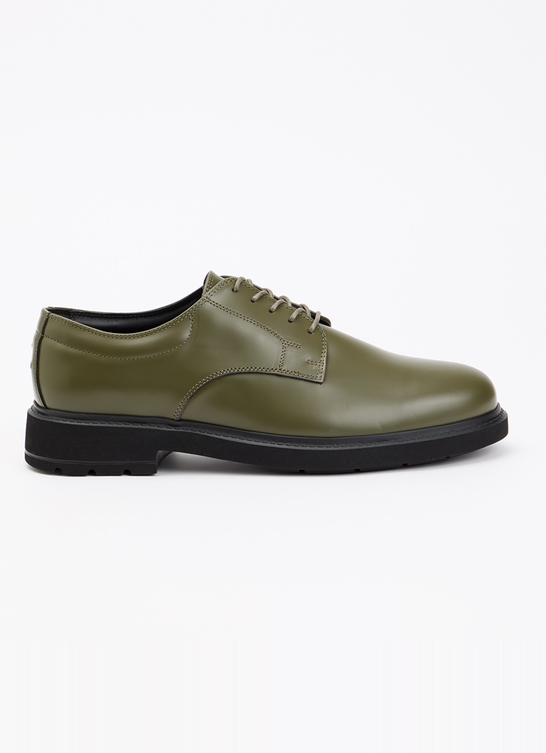 Filling Pieces Veterschoen van leer - voorkant olijfgroen