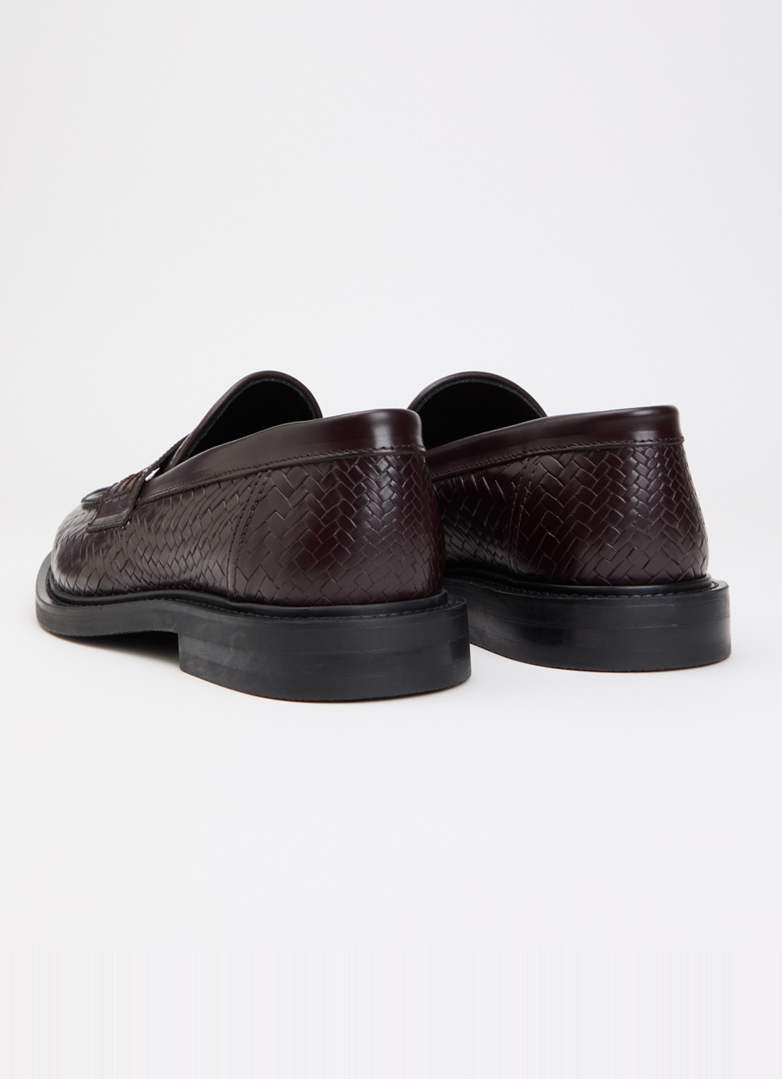 Filling Pieces Woven Twist loafer van leer met gevlochten detail - achterkant 4 chocoladebruin