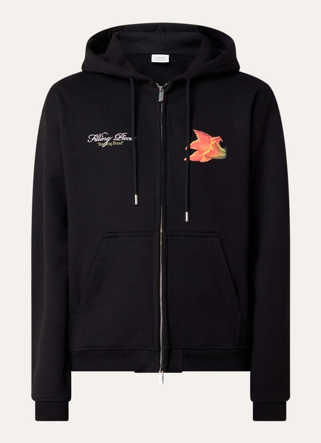 Filling Pieces Zucchini sweatvest met front- en backprint - voorkant 2 zwart