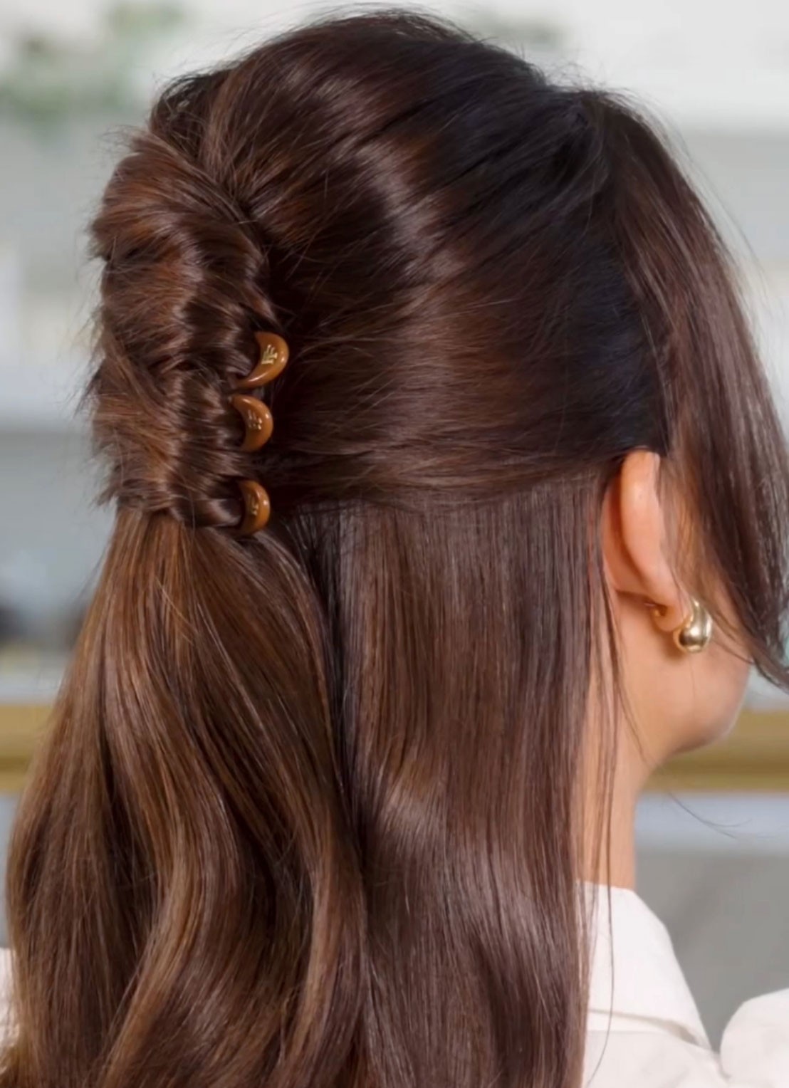 Fiona Franchimon Nº 1 Hairpin - haarpin set van 3 - detail 2 mochaccino