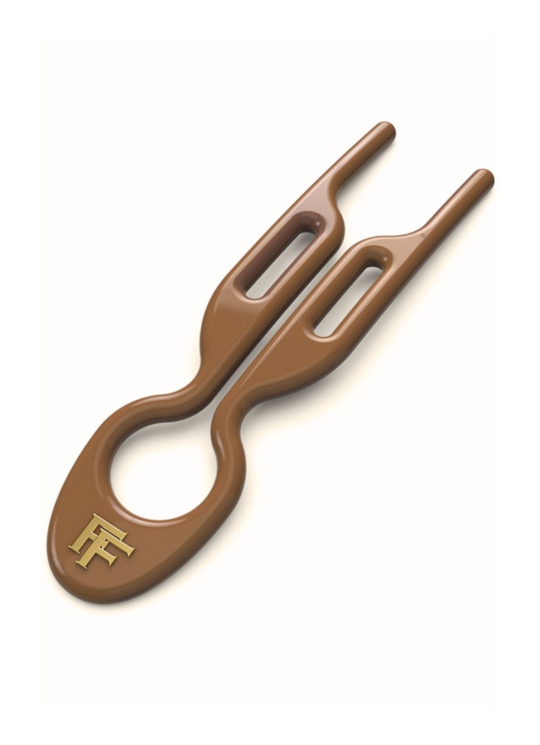 Fiona Franchimon Nº 1 Hairpin - haarpin set van 3 - voorkant 4 mochaccino