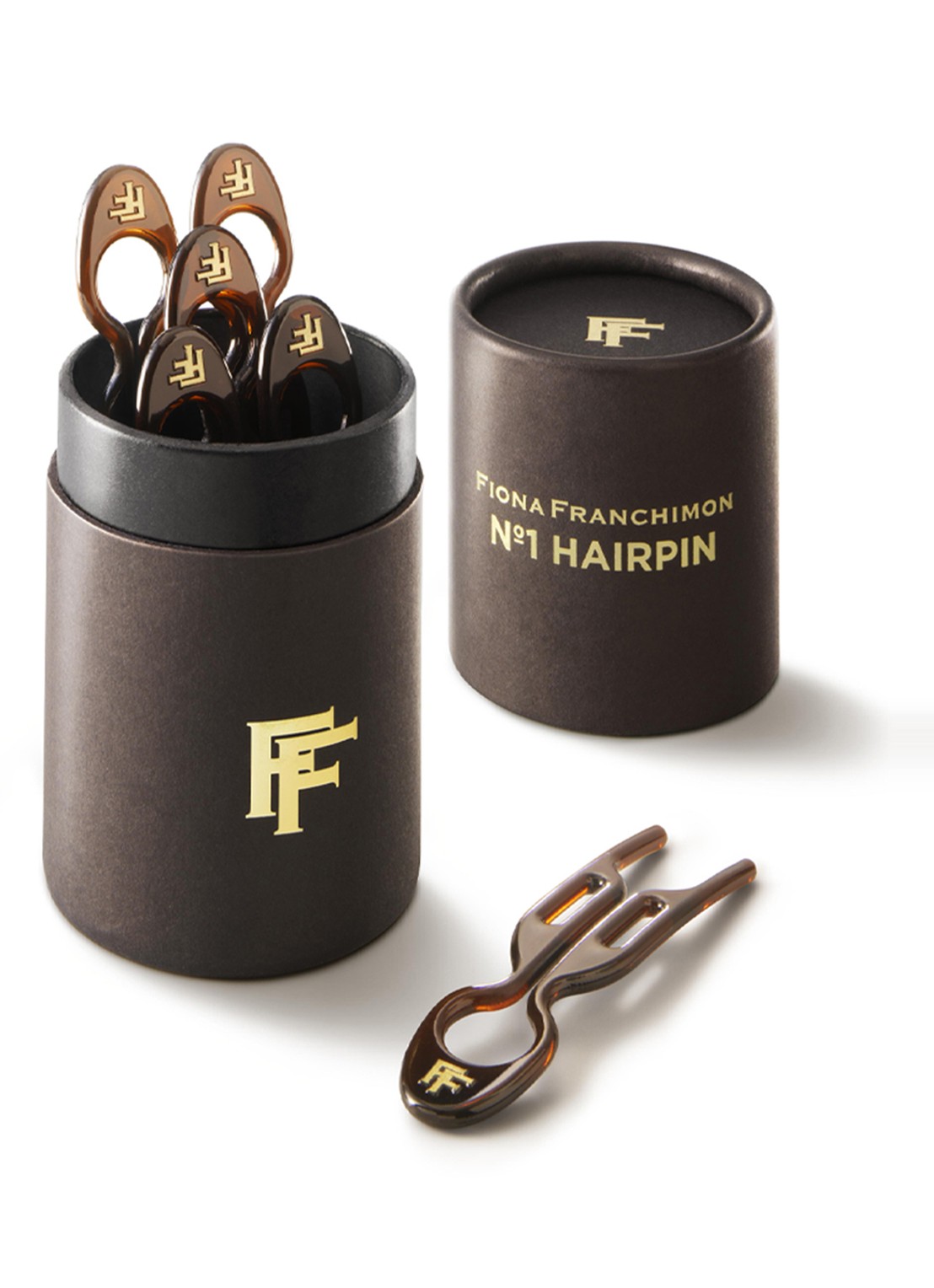 Fiona Franchimon Nº 1 Hairpin - haarpin set van 5 - detail 5 brown
