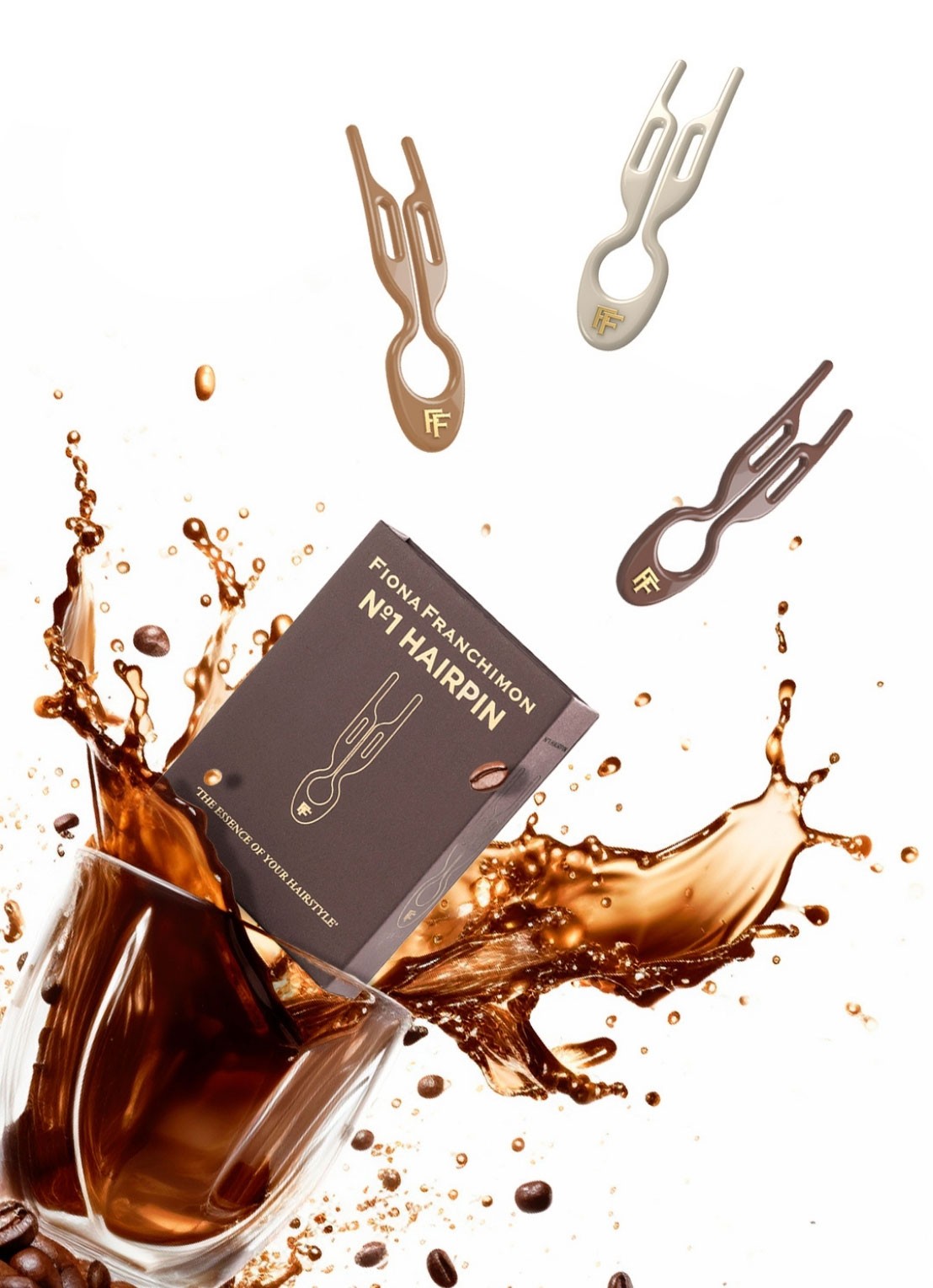 Fiona Franchimon Nº 1 Hairpin Milano Collection - haarpin set van 3  - detail 5 bruin