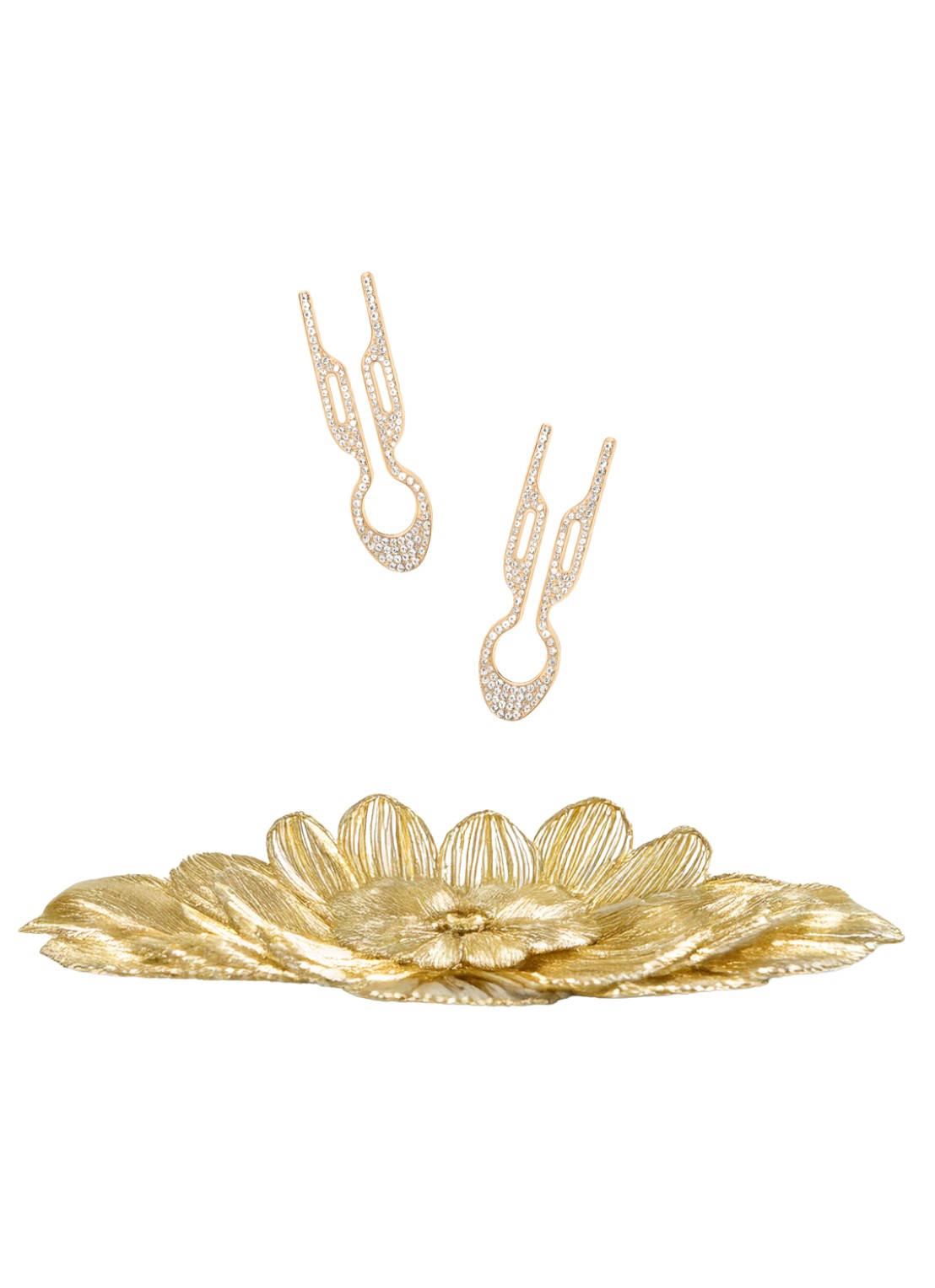 Fiona Franchimon Nº 1 Hairpin Petite Steel met Swarovski® Crystals - haarpin set van 2 - detail 3 goud