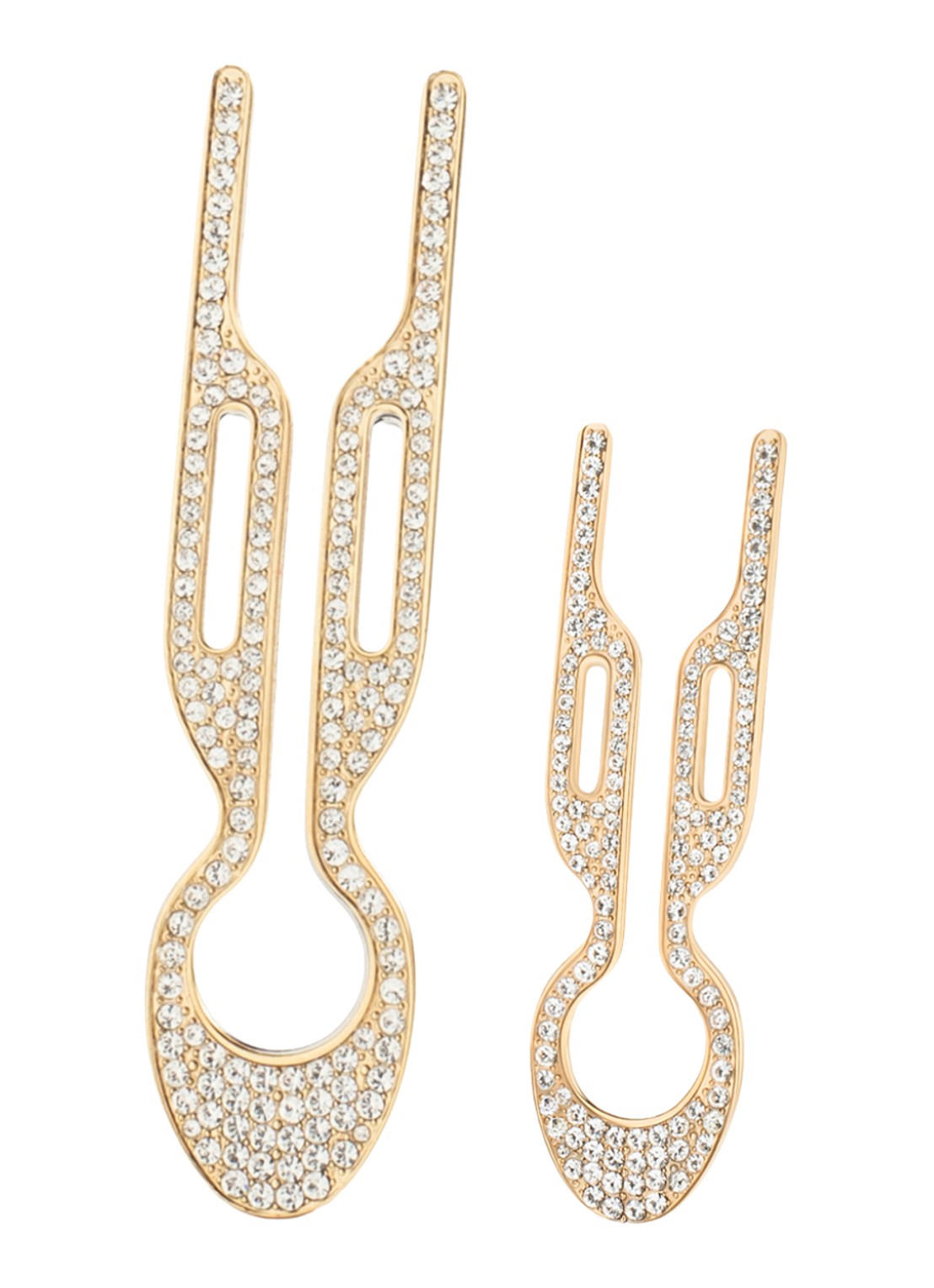 Fiona Franchimon Nº 1 Hairpin Petite Steel met Swarovski® Crystals - haarpin set van 2 - voorkant goud