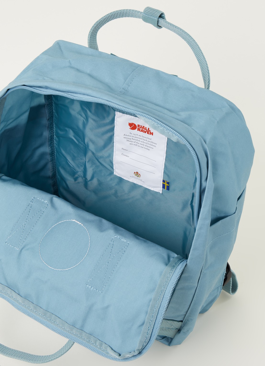 Fjällräven Kånken Original rugzak met 15 inch laptopvak - detail blauwgrijs