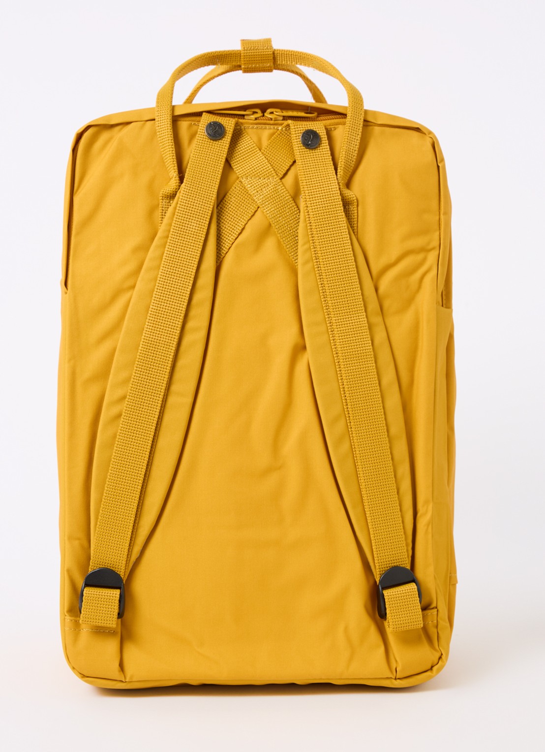 Fjällräven Kånken rugzak met 17 inch laptopvak  - achterkant okergeel
