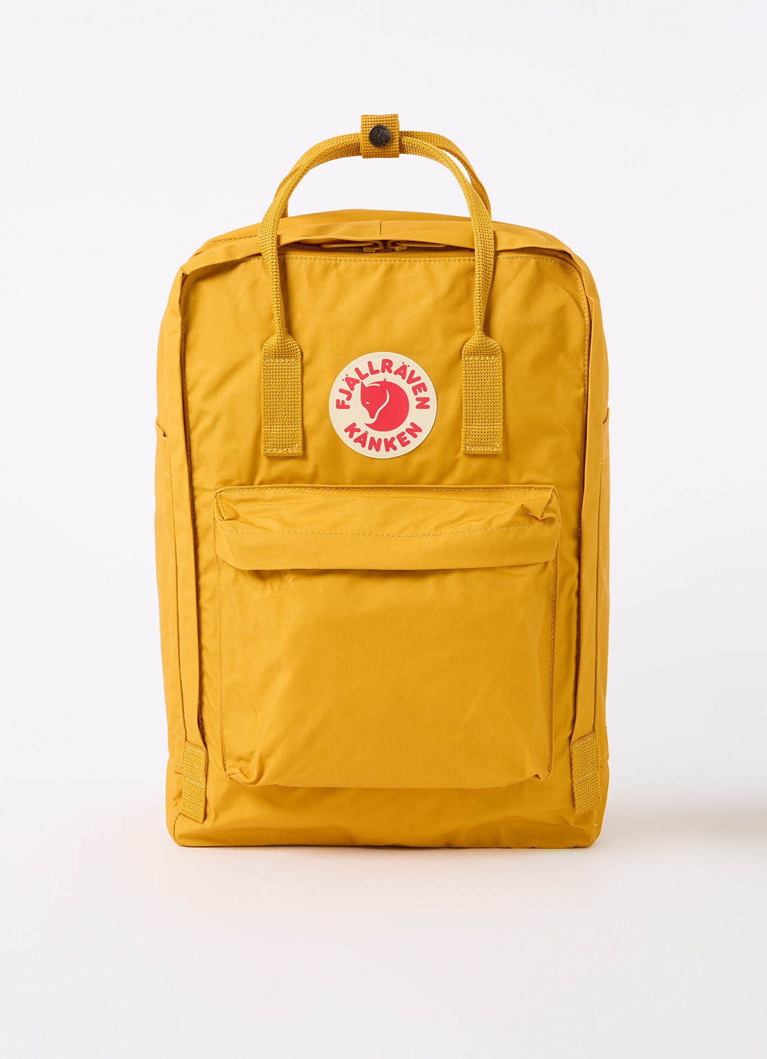 Fjällräven Kånken rugzak met 17 inch laptopvak  - voorkant 2 okergeel