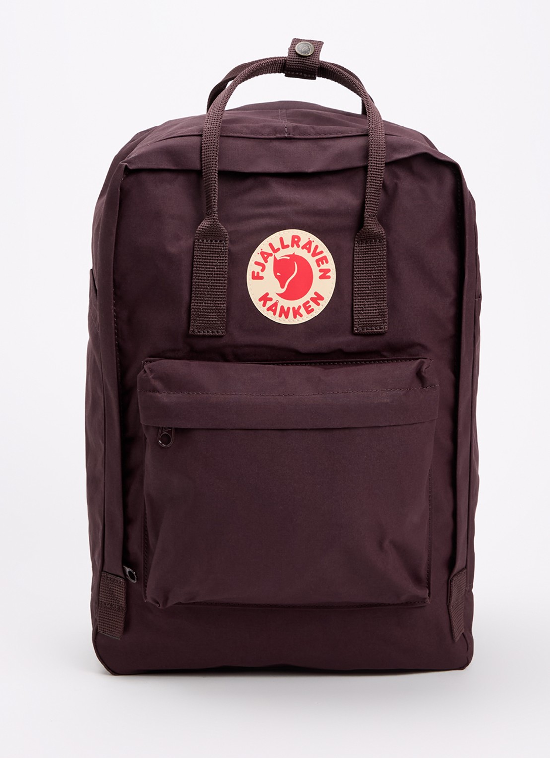 Fjällräven Kånken rugzak met 17 inch laptopvak  - voorkant 3 aubergine