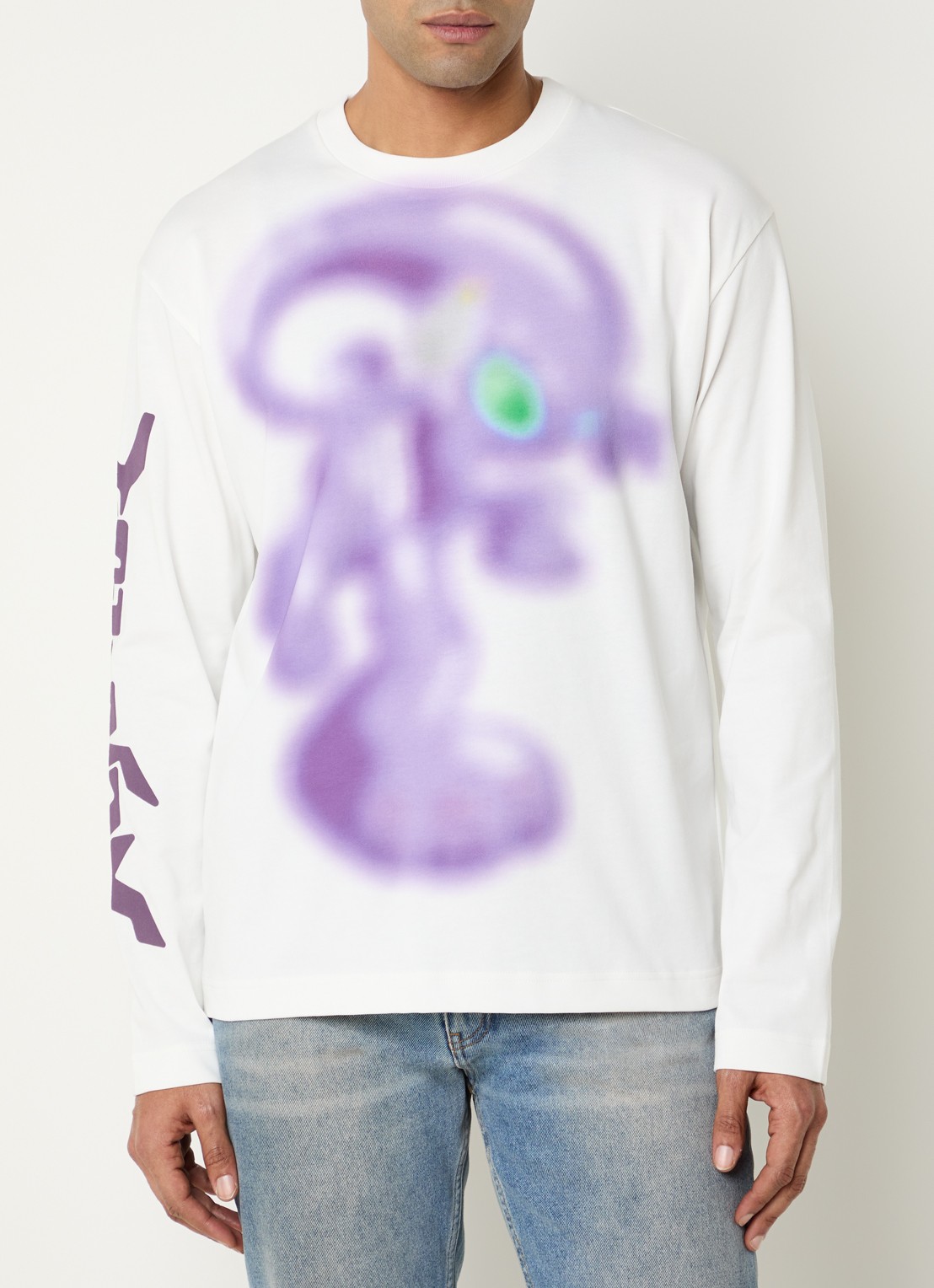 FLÂNEUR Alien longsleeve met print - detail 2 wit