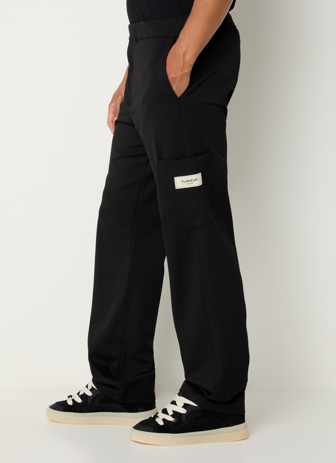 FLÂNEUR Atelier loose fit pantalon met opgestikte zak - detail 5 zwart