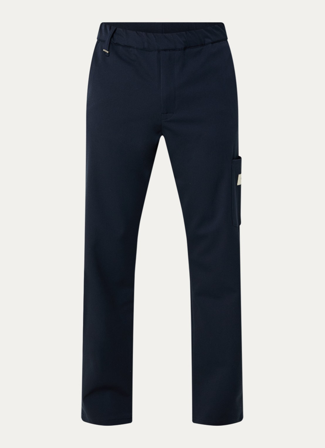 FLÂNEUR Atelier loose fit pantalon met opgestikte zak - voorkant donkerblauw