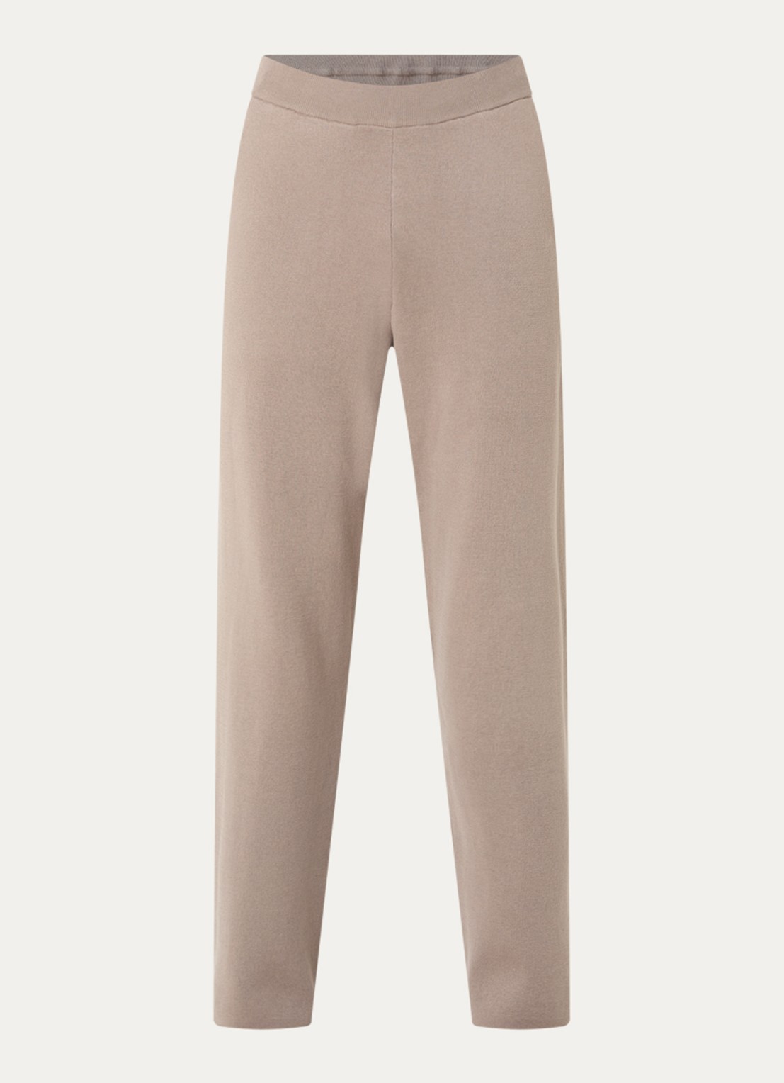 FLÂNEUR Atelier straight fit broek met logo en steekzakken - voorkant 2 taupe