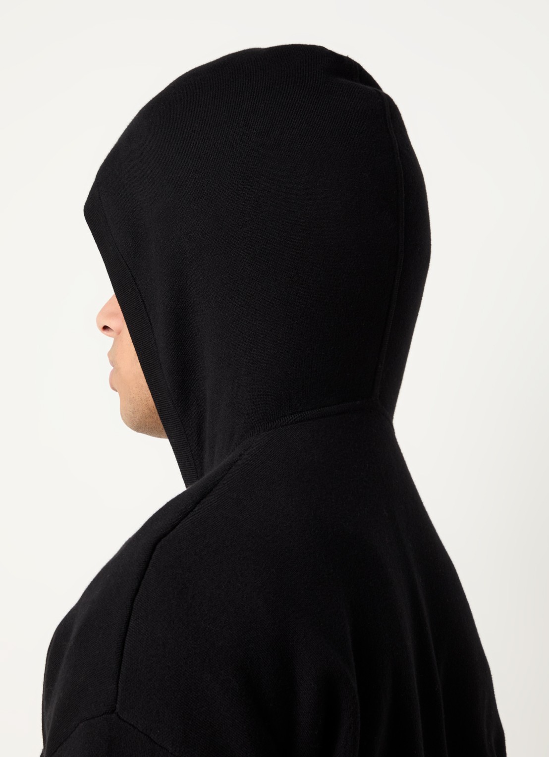 FLÂNEUR Atelier sweatvest van katoen met capcuchon - detail 2 zwart