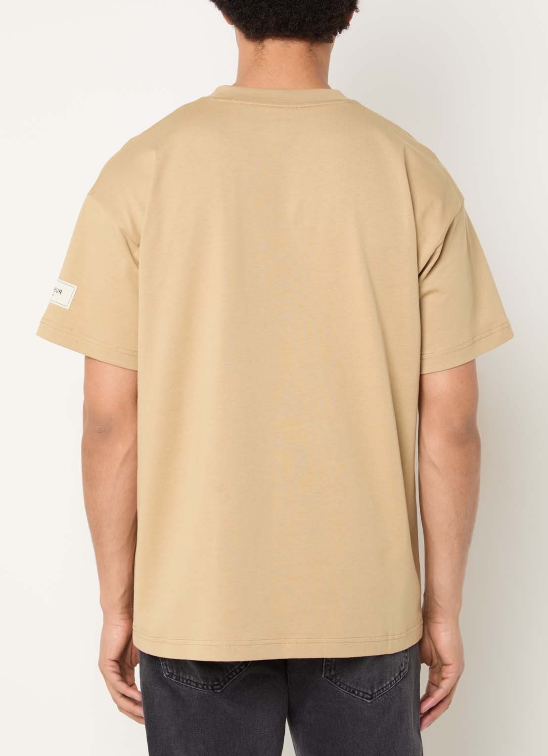 FLÂNEUR Atelier T-shirt met logo - achterkant camel