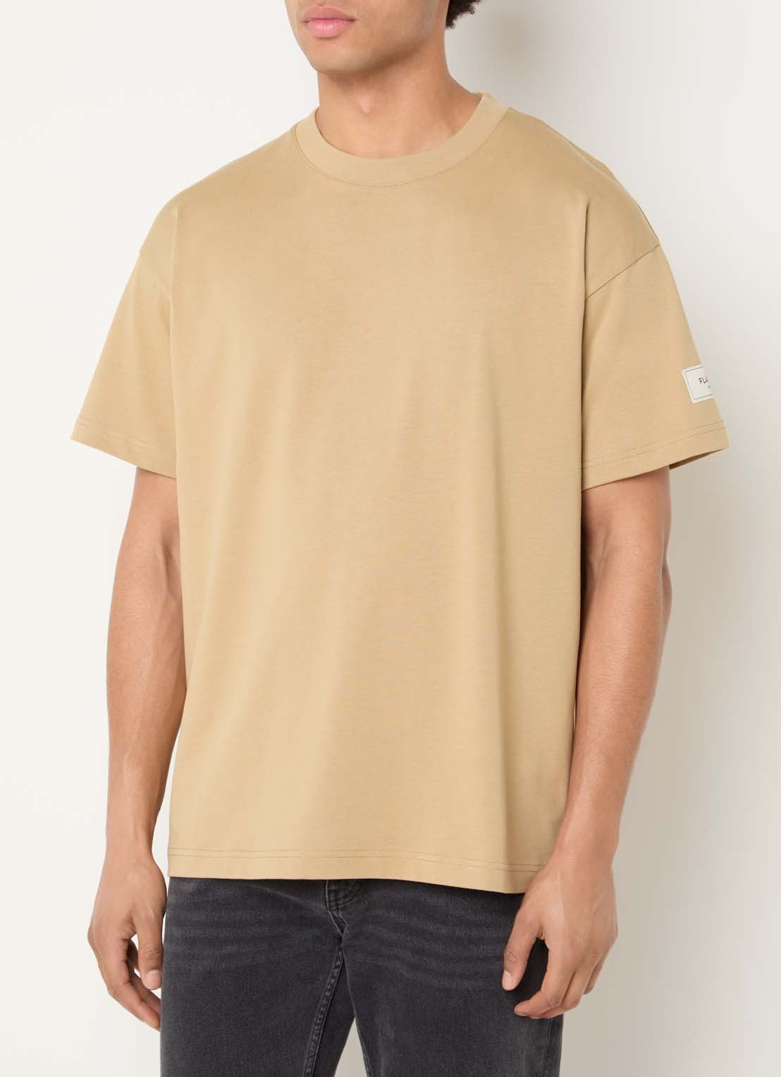 FLÂNEUR Atelier T-shirt met logo - detail 2 camel