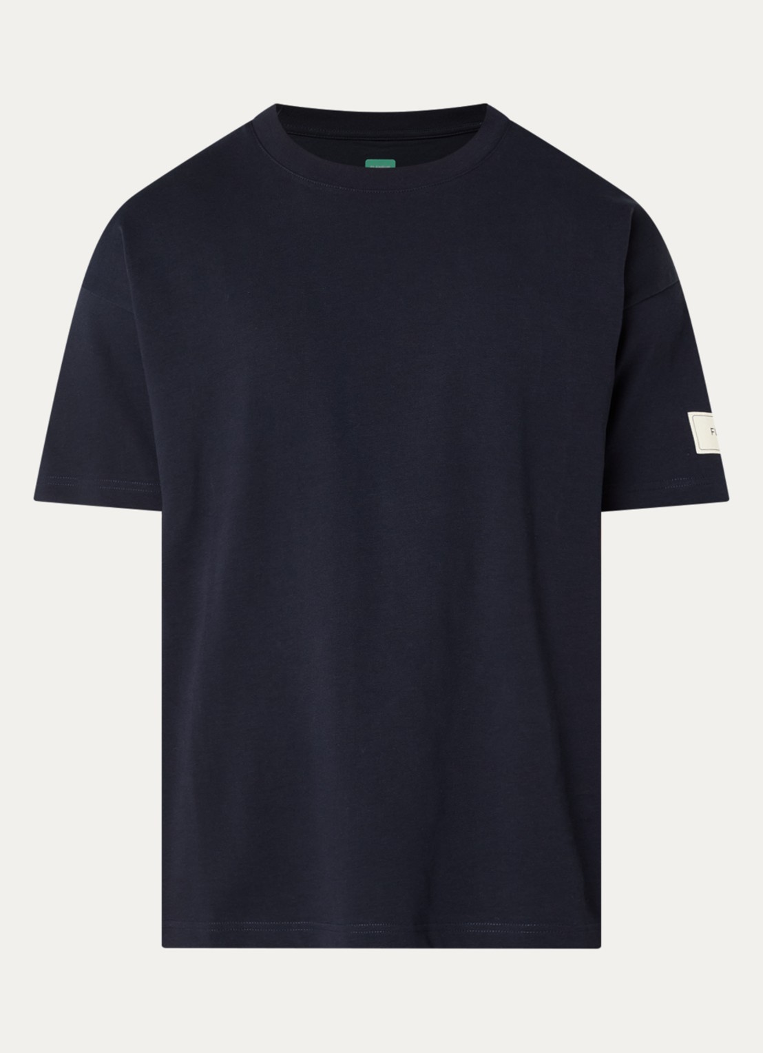 FLÂNEUR Atelier T-shirt met logo - voorkant 3 donkerblauw