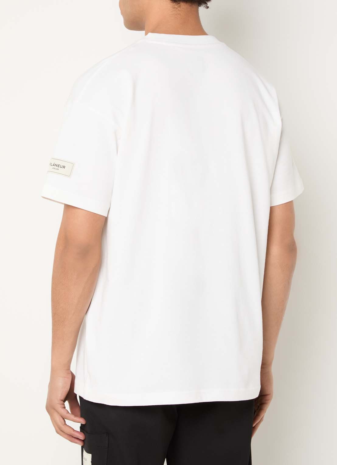 FLÂNEUR Atelier T-shirt met logo - achterkant wit