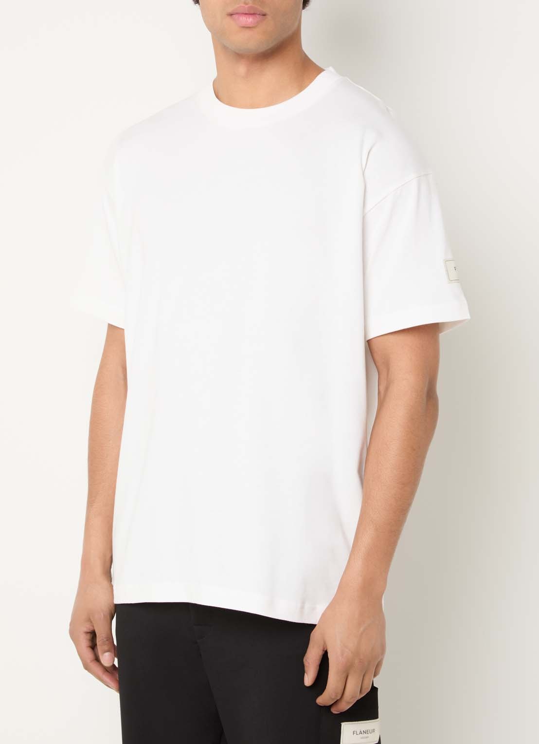 FLÂNEUR Atelier T-shirt met logo - detail 2 wit