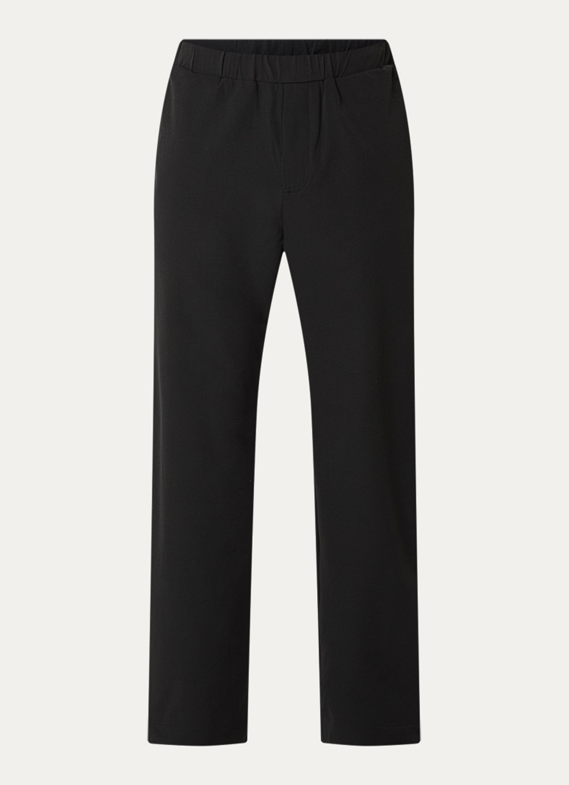 FLÂNEUR Badge straight fit broek met steekzakken - voorkant zwart