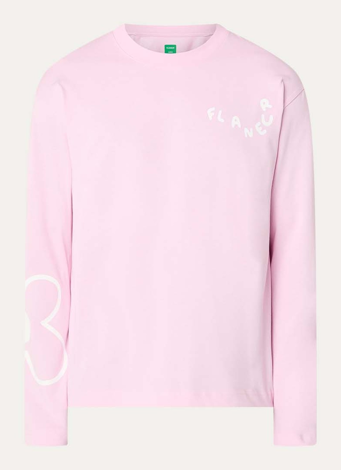 FLÂNEUR Blossom longsleeve met logo - voorkant 2 roze