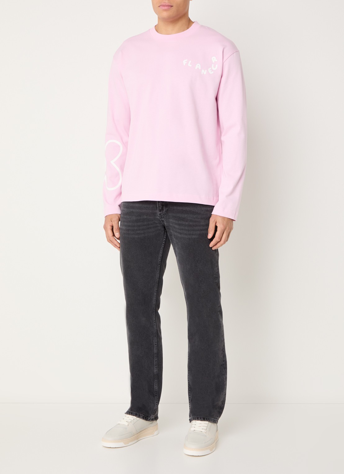 FLÂNEUR Blossom longsleeve met logo - voorkant 3 roze