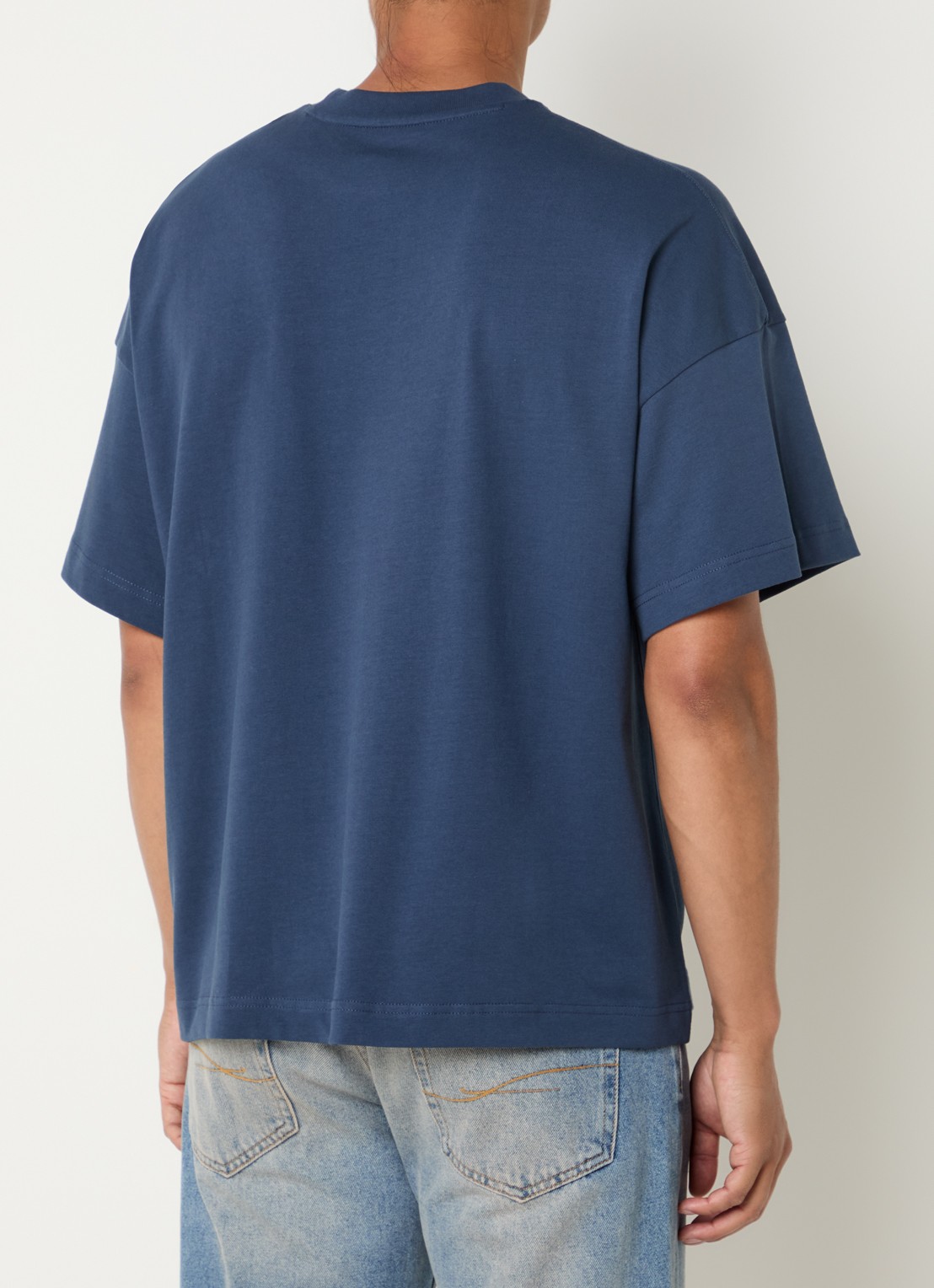 FLÂNEUR Box T-shirt met logoprint - achterkant blauw