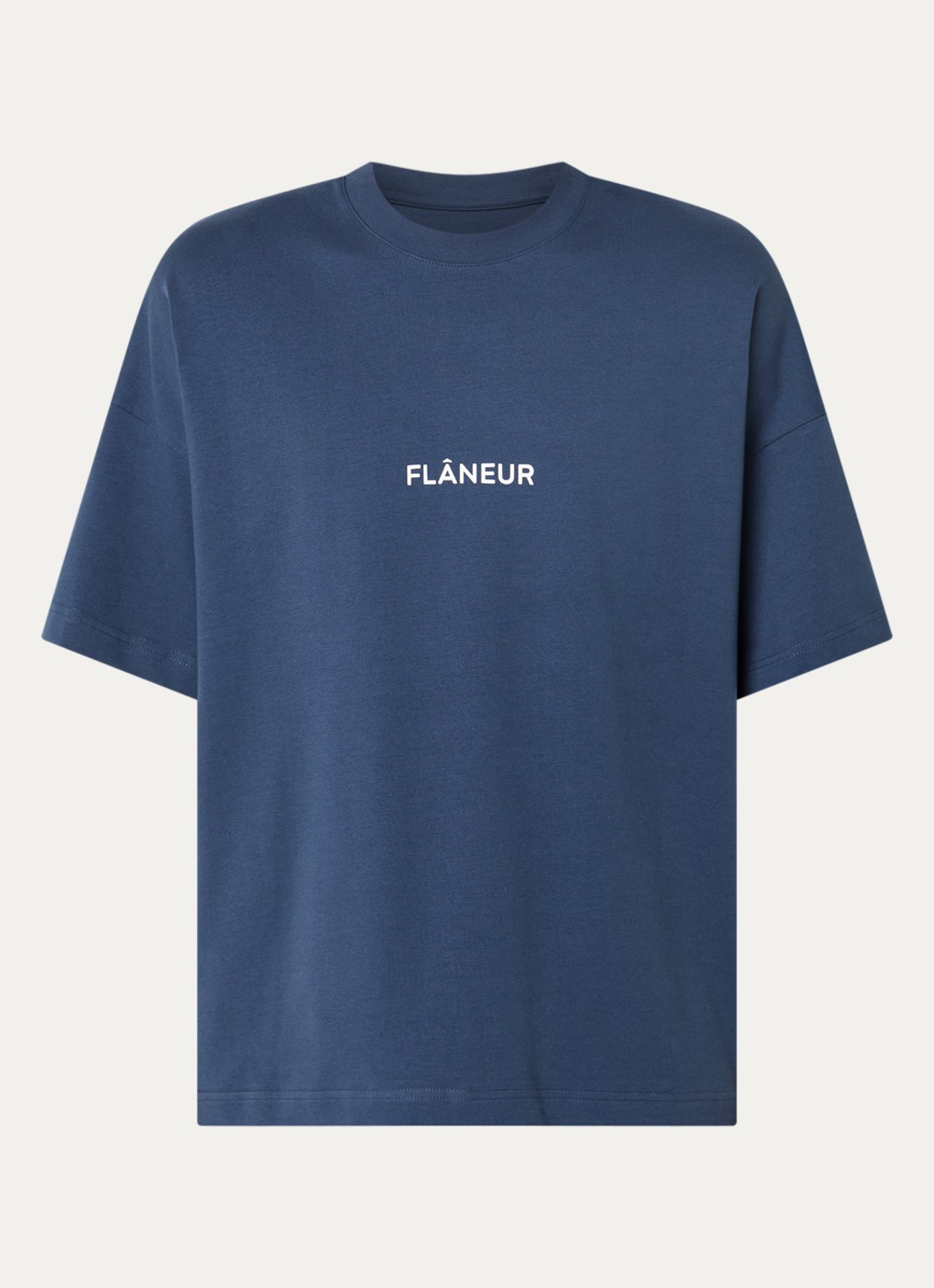 FLÂNEUR Box T-shirt met logoprint - voorkant 2 blauw