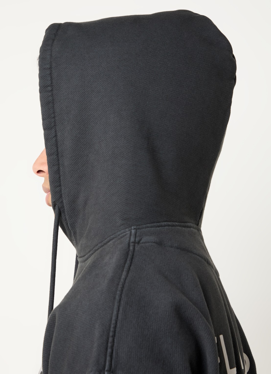 FLÂNEUR Hoodie met logo- en backprint - detail 5 antraciet