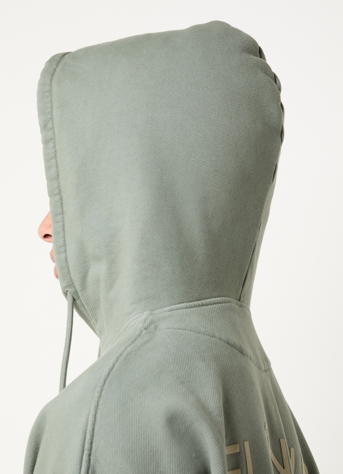 FLÂNEUR Hoodie met logo- en backprint - detail 5 groen