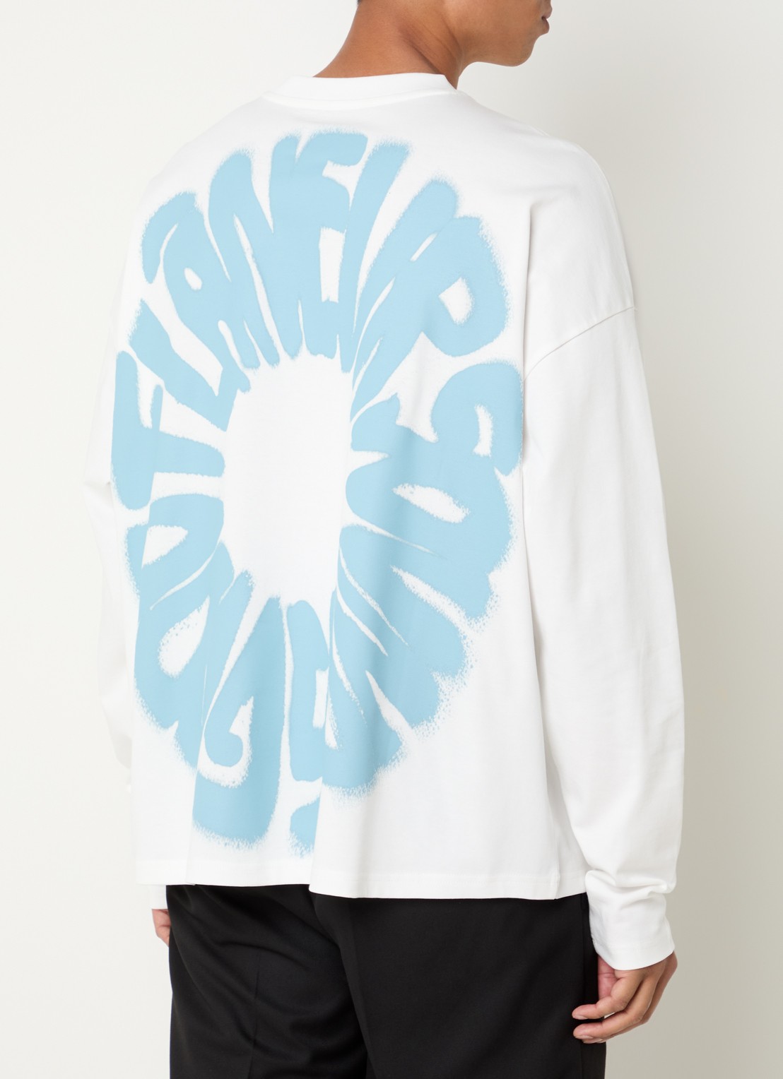 FLÂNEUR Longsleeve met logo- en backprint - detail 3 wit