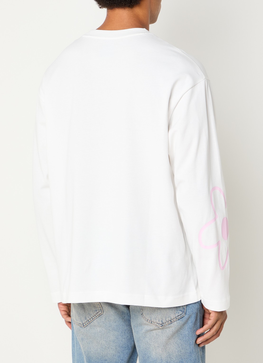 FLÂNEUR Longsleeve met logoprint - achterkant 3 wit