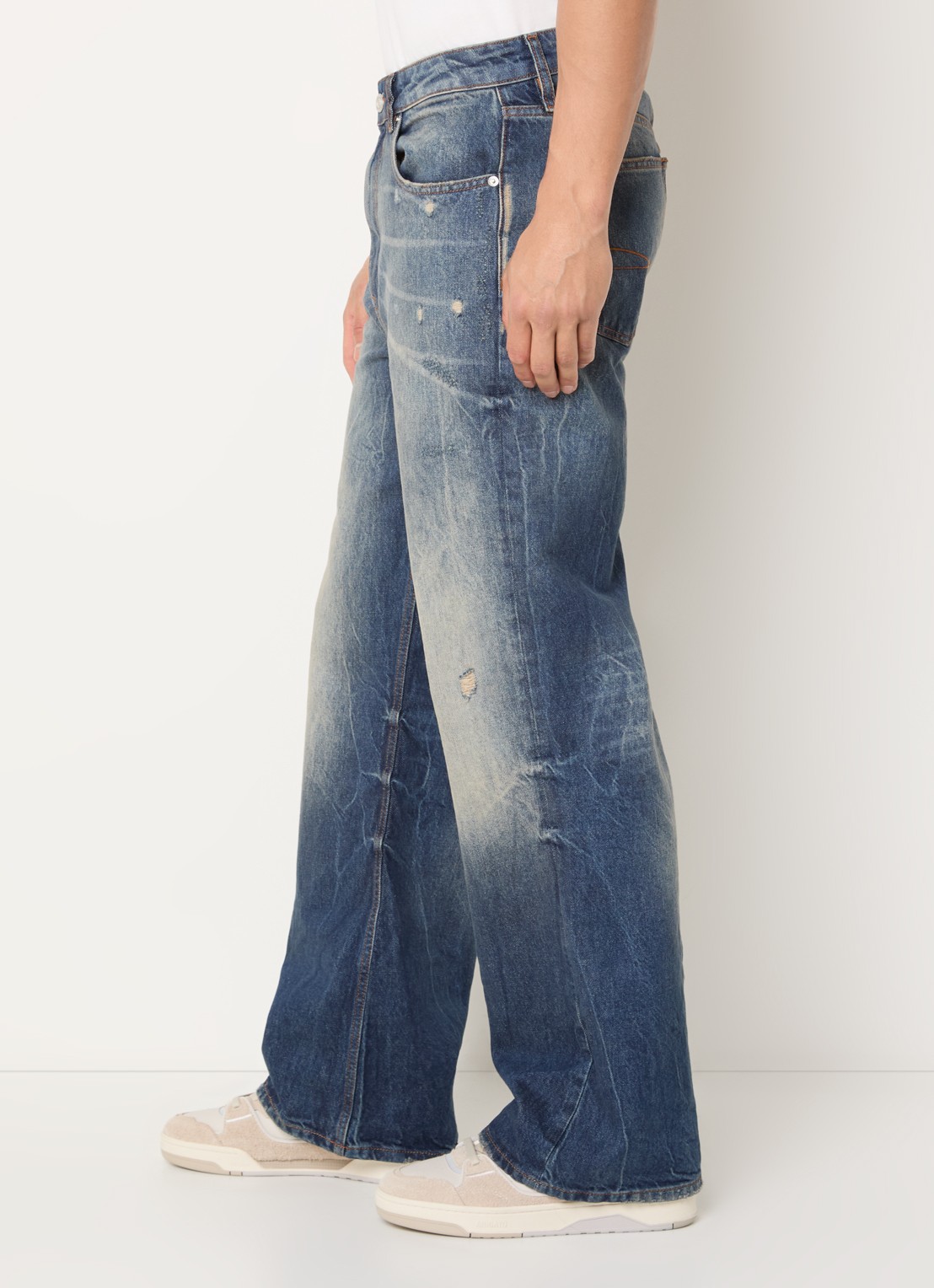 FLÂNEUR Loose fit jeans met donkere wassing - detail 3 beige