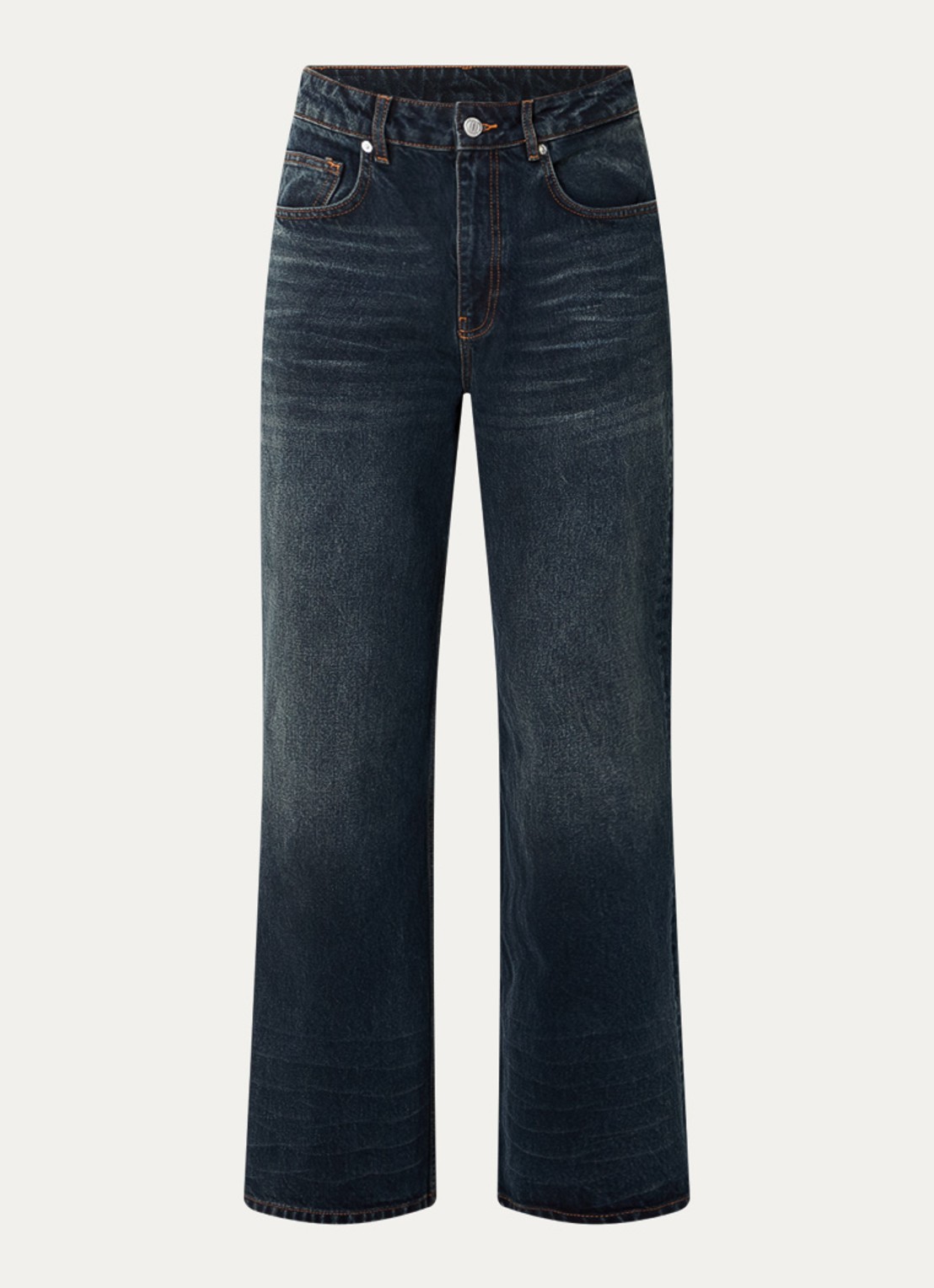 FLÂNEUR Loose fit jeans met donkere wassing - voorkant 3 indigo